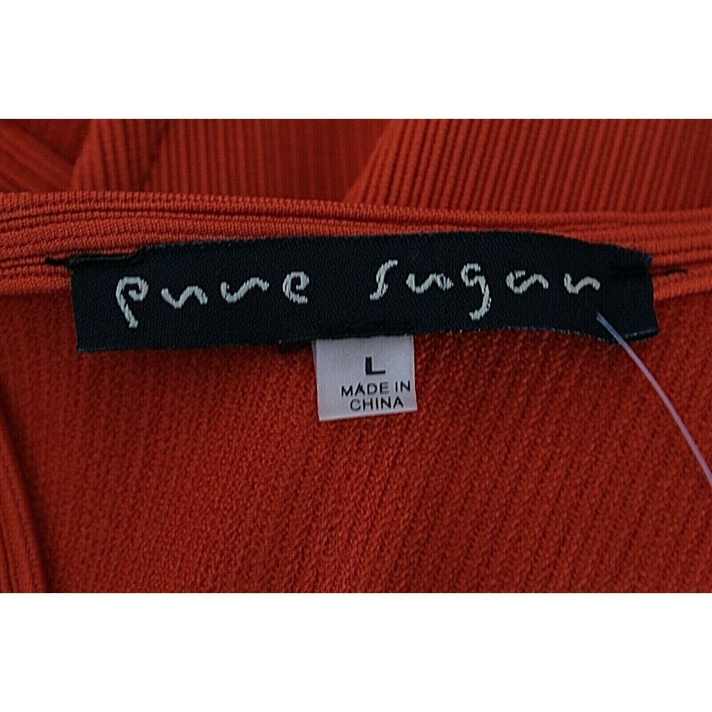 Pure Sugar $68 Sz L Orange Textured Open Back Polyester Spandex Dress - Picture 6 of 7